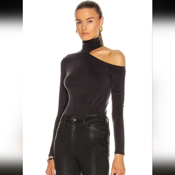 JONATHAN SIMKHAI STANDARD Caden Cut Out Turtleneck Top - Picture 1 of 5